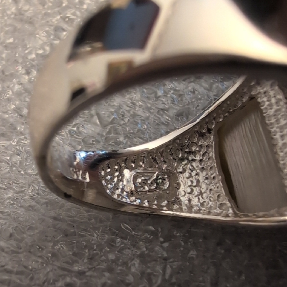 Elegant Sterling Silver Mother Of Pearl Dome Ring Size 7.5 - Picture 5 of 7